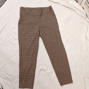 Soho Tan Plaid Ankle Pants